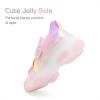 imageDREAM PAIRS Kids Sneakers Girls SlipOn Shoes ZStrap Colorful Jelly Sole Walking ShoesRainbowPink