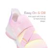imageDREAM PAIRS Kids Sneakers Girls SlipOn Shoes ZStrap Colorful Jelly Sole Walking ShoesRainbowPink