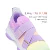 imageDREAM PAIRS Kids Sneakers Girls SlipOn Shoes ZStrap Colorful Jelly Sole Walking ShoesRainbowPurple