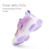 imageDREAM PAIRS Kids Sneakers Girls SlipOn Shoes ZStrap Colorful Jelly Sole Walking ShoesRainbowPurple
