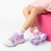 imageDREAM PAIRS Kids Sneakers Girls SlipOn Shoes ZStrap Colorful Jelly Sole Walking ShoesRainbowPurple