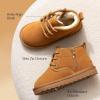 imageDREAM PAIRS Toddler Boots Kids Boys Girls Winter Zipper Warm Faux Fur FuzzyGo Kids Cozy Walking Ankle BootsChestnut