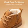 imageDREAM PAIRS Toddler Boots Kids Boys Girls Winter Zipper Warm Faux Fur FuzzyGo Kids Cozy Walking Ankle BootsChestnut