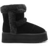 imageDREAM PAIRS Winter Platform Fur Boots for Women Genuine Suede Faux Fur Snow Booties Classic Warm SlipOn Memory Foam Comfort FuzzyChic Plush Platform Ankle BootsBlack