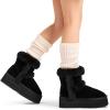 imageDREAM PAIRS Winter Platform Fur Boots for Women Genuine Suede Faux Fur Snow Booties Classic Warm SlipOn Memory Foam Comfort FuzzyChic Plush Platform Ankle BootsBlack