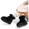 imageDREAM PAIRS Winter Platform Fur Boots for Women Genuine Suede Faux Fur Snow Booties Classic Warm SlipOn Memory Foam Comfort FuzzyChic Plush Platform Ankle BootsBlack