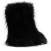 imageDREAM PAIRS Womens Faux Fur Boot Furry Snow Boot Mid Calf Boots Warm Flat Outsole Fur Lined Fashion Winter Boots FuzzyChic FantasiaBlack