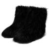 imageDREAM PAIRS Womens Faux Fur Boot Furry Snow Boot Mid Calf Boots Warm Flat Outsole Fur Lined Fashion Winter Boots FuzzyChic FantasiaBlack