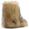 imageDREAM PAIRS Womens Faux Fur Boot Furry Snow Boot Mid Calf Boots Warm Flat Outsole Fur Lined Fashion Winter Boots FuzzyChic FantasiaTan