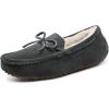 imageDREAM PAIRS Womens House Slippers Indoor Outdoor Moccasin Fuzzy Fluffy Furry Loafers Suede Leather Warm ShoesGrey02
