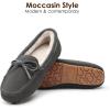 imageDREAM PAIRS Womens House Slippers Indoor Outdoor Moccasin Fuzzy Fluffy Furry Loafers Suede Leather Warm ShoesGrey02