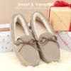 imageDREAM PAIRS Womens House Slippers Indoor Outdoor Moccasin Fuzzy Fluffy Furry Loafers Suede Leather Warm ShoesSand02