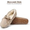imageDREAM PAIRS Womens House Slippers Indoor Outdoor Moccasin Fuzzy Fluffy Furry Loafers Suede Leather Warm ShoesSand02