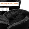 imageDREAM PAIRS Womens Winter Snow Boots FuzzyChic Bow Genuine Suede Leather Faux Fur Lining Memory Foam Warm Winter Short Booties for Outdoor IndoorBlack