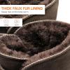 imageDREAM PAIRS Womens Winter Snow Boots FuzzyChic Bow Genuine Suede Leather Faux Fur Lining Memory Foam Warm Winter Short Booties for Outdoor IndoorTaupe