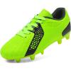 imageDREAM PAIRS Boys Girls Soccer Cleats Youth Firm Groud Classic Lightweight Football Shoes for LittleBig KidNeonGreenBlack
