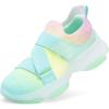imageDREAM PAIRS Kids Sneakers Girls SlipOn Shoes ZStrap Colorful Jelly Sole Walking ShoesRainbowGreen