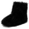 imageDREAM PAIRS Womens Faux Fur Boot Furry Snow Boot Mid Calf Boots Warm Flat Outsole Fur Lined Fashion Winter Boots FuzzyChic FantasiaBlack