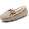 imageDREAM PAIRS Womens House Slippers Indoor Outdoor Moccasin Fuzzy Fluffy Furry Loafers Suede Leather Warm ShoesSand02