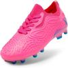 imageDream Pairs Boys Girls Soccer Cleats Kids Football Shoes for LittleBig KidHot PinkRoyal Blue