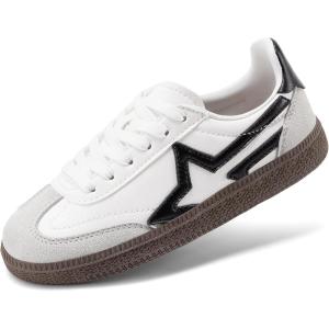 imageDREAM PAIRS Boys Girls Sneakers Retro Classic Casual Tennis Shoes Lightweight School Walking Low Top Lace Up Footwear for LittleBig KidWhite
