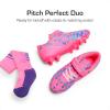 imageDREAM PAIRS Boys Girls Soccer Cleats Kids Football Shoes for LittleBig Kid SDSO2307KHot PinkRoyal BlueSock
