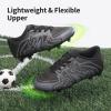 imageDREAM PAIRS Boys Girls Soccer Cleats Youth Firm Groud Baseball Cleats Sport Athletic Outdoor Trainning Football Shoes for LittleBig KidBlackDarkGreyWhite