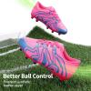 imageDREAM PAIRS Boys Girls Soccer Cleats Youth Firm Groud Baseball Cleats Sport Athletic Outdoor Trainning Football Shoes for LittleBig KidFuchsiaPinkRoyalBlue