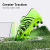 imageDREAM PAIRS Boys Girls Soccer Cleats Youth Firm Groud Baseball Cleats Sport Athletic Outdoor Trainning Football Shoes for LittleBig KidNeon GreenBlack