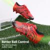 imageDREAM PAIRS Boys Girls Soccer Cleats Youth Firm Groud Baseball Cleats Sport Athletic Outdoor Trainning Football Shoes for LittleBig KidRedBlackSilver