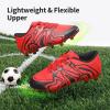 imageDREAM PAIRS Boys Girls Soccer Cleats Youth Firm Groud Baseball Cleats Sport Athletic Outdoor Trainning Football Shoes for LittleBig KidRedBlackSilver