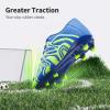 imageDREAM PAIRS Boys Girls Soccer Cleats Youth Firm Groud Baseball Cleats Sport Athletic Outdoor Trainning Football Shoes for LittleBig KidRoyalLemonGreenSilver