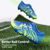 imageDREAM PAIRS Boys Girls Soccer Cleats Youth Firm Groud Baseball Cleats Sport Athletic Outdoor Trainning Football Shoes for LittleBig KidRoyalLemonGreenSilver