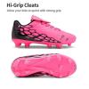 imageDREAM PAIRS Boys Girls Soccer Football Cleats Shoes for LittleBig KidFuchsiaBlack