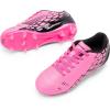 imageDREAM PAIRS Boys Girls Soccer Football Cleats Shoes for LittleBig KidHot PinkBlack