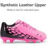 imageDREAM PAIRS Boys Girls Soccer Football Cleats Shoes for LittleBig KidHot PinkBlack