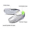 imageDREAM PAIRS Boys Girls Soccer Football Cleats Shoes for LittleBig KidLightGreyNavy