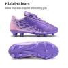 imageDREAM PAIRS Boys Girls Soccer Football Cleats Shoes for LittleBig KidLightPurplePink