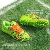 imageDREAM PAIRS Boys Girls Turf Indoor Soccer Shoes Lace Up Cleats for LittleBig KidNeon Green