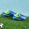 imageDREAM PAIRS Boys Girls Turf Indoor Soccer Shoes Lace Up Cleats for LittleBig KidRoyalBlueNeonGreen