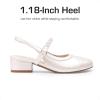 imageDREAM PAIRS Girls Dress Shoes Slingback Heels Round Toe Pump for Little Big Kids Flower Party Wedding PrincessIvory