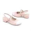imageDREAM PAIRS Girls Dress Shoes Slingback Heels Round Toe Pump for Little Big Kids Flower Party Wedding PrincessPinkWhite