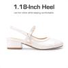 imageDREAM PAIRS Girls Dress Shoes Slingback Heels Round Toe Pump for Little Big Kids Flower Party Wedding PrincessWhite