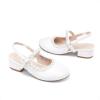 imageDREAM PAIRS Girls Dress Shoes Slingback Heels Round Toe Pump for Little Big Kids Flower Party Wedding PrincessWhitePearl