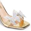 imageDREAM PAIRS Lace Up High Heels Stilletos Gladiator Open Square Toe Fashion Dressy Wedding Bridal Pumps SandalsGoldpat