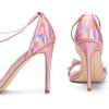 imageDREAM PAIRS Lace Up High Heels Stilletos Gladiator Open Square Toe Fashion Dressy Wedding Bridal Pumps SandalsPinkpu