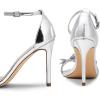 imageDREAM PAIRS Lace Up High Heels Stilletos Gladiator Open Square Toe Fashion Dressy Wedding Bridal Pumps SandalsSilvermetallic