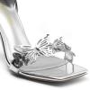 imageDREAM PAIRS Lace Up High Heels Stilletos Gladiator Open Square Toe Fashion Dressy Wedding Bridal Pumps SandalsSilverpat