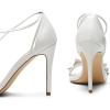 imageDREAM PAIRS Lace Up High Heels Stilletos Gladiator Open Square Toe Fashion Dressy Wedding Bridal Pumps SandalsWhitepu