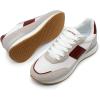 imageDREAM PAIRS Women Fashion Sneakers Walking Tennis Sports Athletic Comfortable Lightweight Running Lace Up Retro Classic Casual SneakerWhiteBurgundy